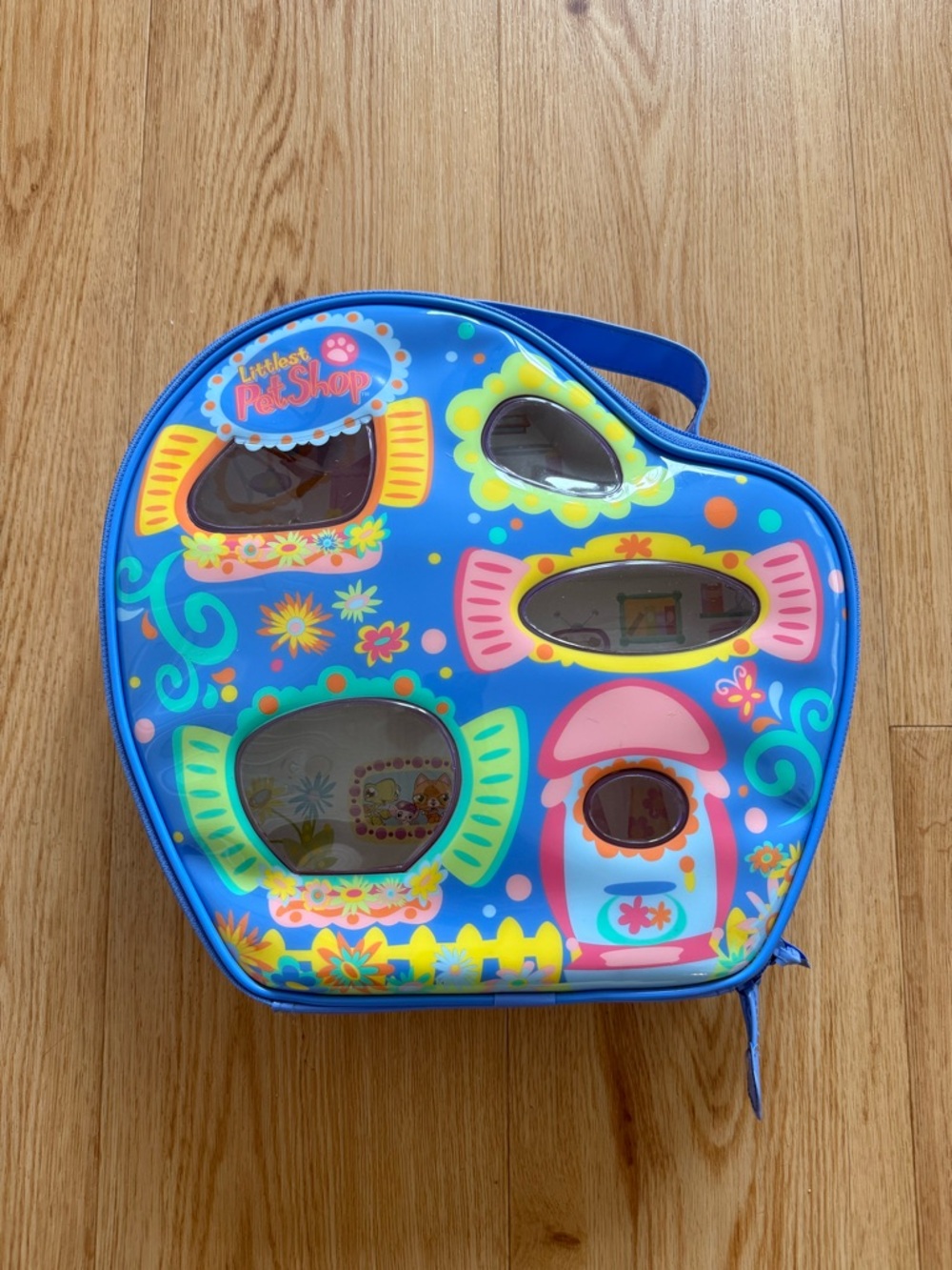 Vintage Littlest Pet Shop Kids Carry Case - Blue